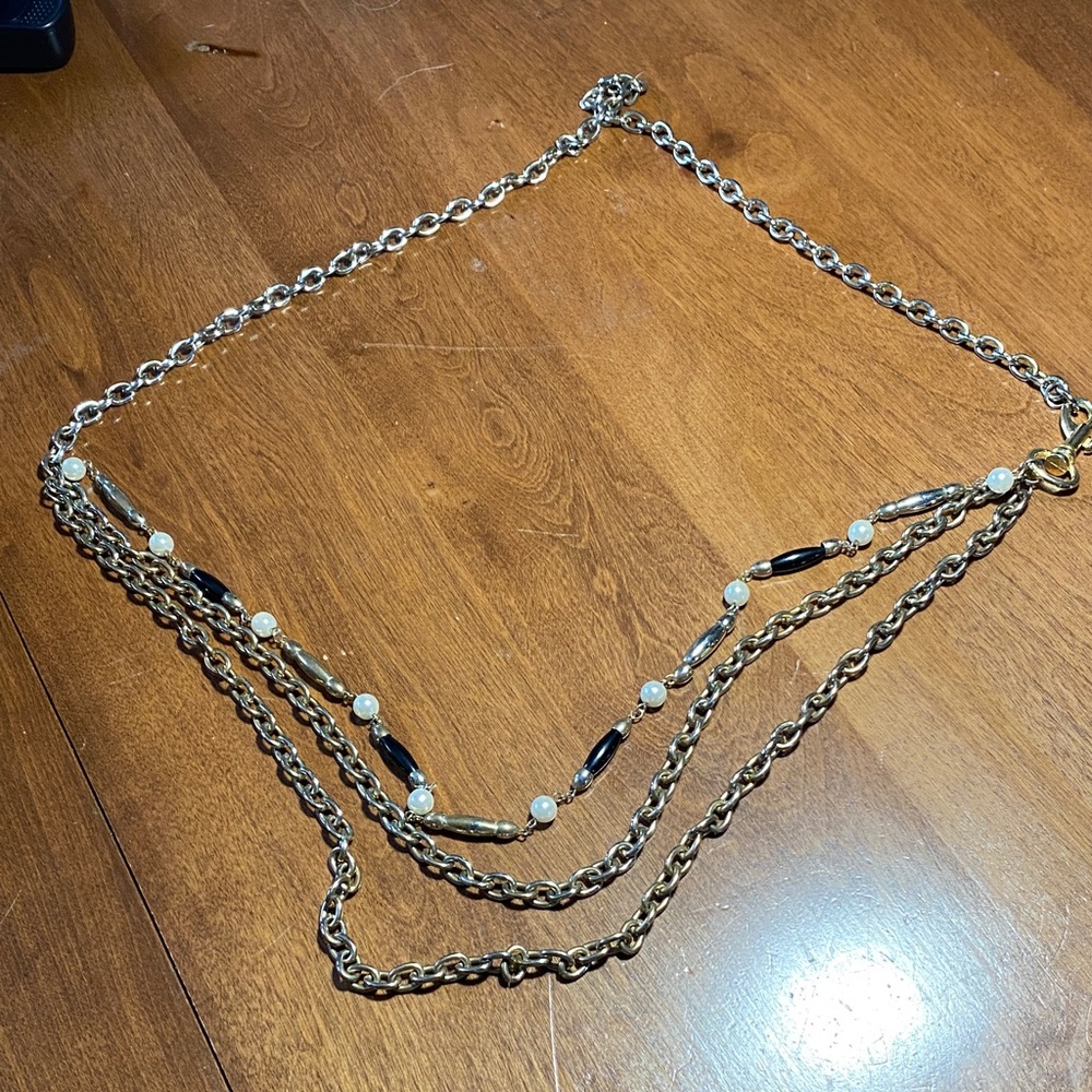 Dual-Tone Chain Belt with Black Details clip on one side